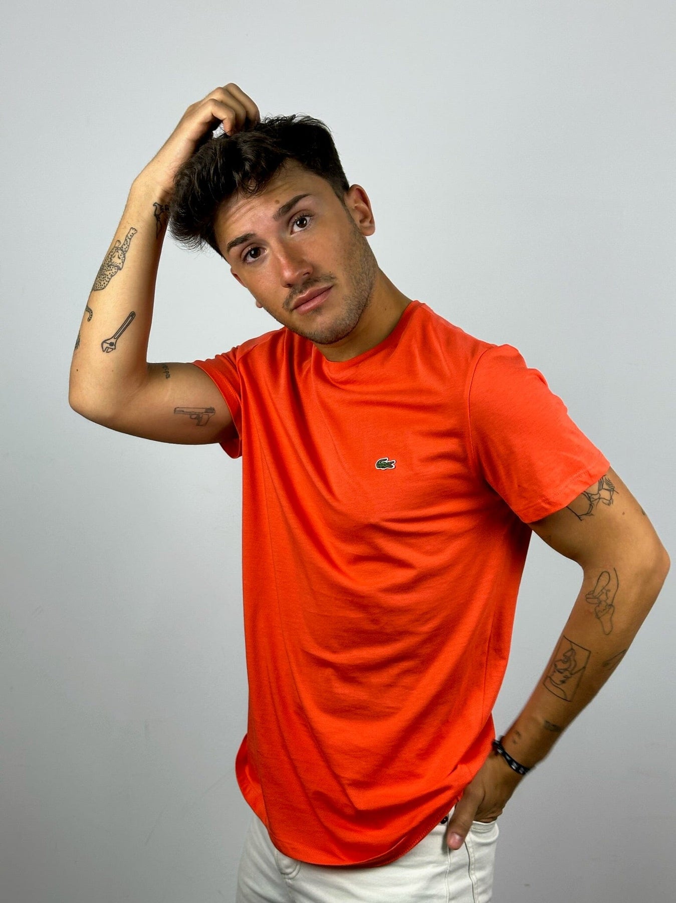 Camiseta lacoste naranja new arrivals